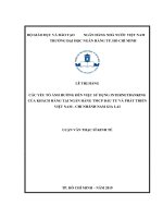 Các yếu tố ảnh hưởng đến việc sử dụng internet banking của khách hàng tại ngân hàng TMCP đầu tư và phát triển việt nam   chi nhánh nam gia lai 