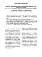 Optimizing placement of automatic sectionalizers in distribution system using genetic algorithm