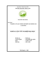 QUY TRÌNH CHẾ BIẾN SẢN PHẨM CHẢ CÁ RÔ PHI