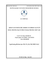 Định vị sản phẩm thẻ american express tại ngân hàng thương mại cổ phần ngoại thương việt nam 