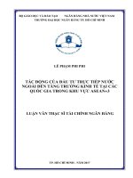 Tác động của đầu tư trực tiếp nước ngoài đến tăng trưởng kinh tế tại các quốc gia trong khu vực ASEAN+3 