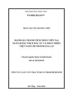 Đánh giá thành tích nhân viên tại Ngân hàng TMCP Đầu tư và Phát triển Việt Nam – Chi nhánh Gia Lai