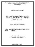 Hoàn thiện quy trình kiểm toán nội bộ tại ngân hàng TMCP xuất nhập khẩu việt nam 