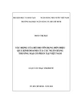 Tác động của rủi ro tín dụng đến hiệu quả kinh doanh của các ngân hàng thương mại cổ phần tại việt nam 
