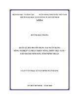 Quản lý rủi ro tín dụng tại ngân hàng nông nghiệp và phát triển nông thôn việt nam   chi nhánh ninh sơn, tỉnh ninh thuận 