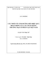 Các nhân tố ảnh hưởng đến hiệu quả hoạt động của ngân hàng thương mại cổ phần tại việt nam 