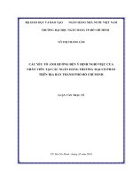 Các yếu tố ảnh hưởng đến ý định nghỉ việc của nhân viên tại các ngân hàng thương mại cổ phần trên địa bàn thành phố hồ chí minh 