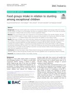 Food groups intake in relation to stunting among exceptional children