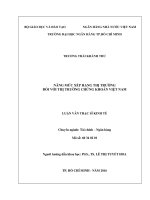 Nâng mức xếp hạng thị trường đối với thị trường chứng khoán việt nam 