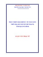 Phát triển Bảo hiểm y tế toàn dân trên địa bàn huyện Bố Trạch - tỉnh Quảng Bình