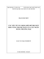 Các yếu tố tác động đến rủi ro mất khả năng thanh toán của các ngân hàng thương mại 