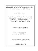 Giải pháp tăng thu dịch vụ phi tín dụng tại ngân hàng nông nghiệp và phát triển nông thôn lâm đồng 