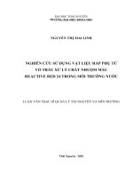 Nghiên cứu sử dụng vật liệu hấp phụ từ vỏ trấu xử lý chất nhuộm màu reactive red 24 trong môi trường nước 