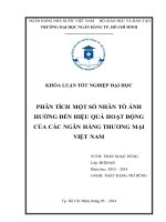 Phân tích một số nhân tố ảnh hưởng đến hiệu quả hoạt động của các ngân hàng thương mại việt nam 