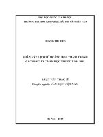 NHÂN VẬT LỊCH SỬ HOÀNG HOA THÁM TRONG CÁC SÁNG TÁC VĂN HỌC TRƢỚC NĂM 1945 LUẬN VĂN THẠC SĨ Chuyên ngành: VĂN HỌC VIỆT NAM