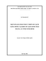 Một số giải pháp phát triển du lịch cộng đồng tại khu du lịch sinh thái Tràng An tỉnh Ninh Bình : Luận văn ThS. Du lịch (Chương trình đào tạo thí điểm)
