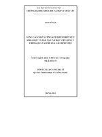 Nâng cao chất lượng kết hợp nghiên cứu khoa học và đào tạo tại Học viện Quân y thông qua vai trò của các bệnh viện