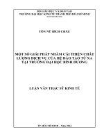 Một số giải pháp nhằm cải thiện chất lượng dịch vụ của hệ đào tạo từ xa tại trường đại học bình dương 