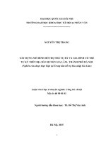 Xây dựng mô hình hỗ trợ trẻ tự kỷ và gia đình có trẻ tự kỷ trên địa bản huyện Gia Lâm, thành phố Hà Nội ( Nghiên cứu được thực hiện tại Trung tâm hỗ trợ hòa nhập Gia Lâm)