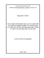 Vốn xã hội với tìm kiếm việc làm của sinh viên sau khi tốt nghiệp (nghiên cứu trường hợp cựu sinh viên trường Đại học Khoa học Xã hội và Nhân văn, Đại học Quốc gia Hà Nội)