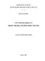 Văn chương khoa cử trong thi hội, thi đình triều Nguyễn :  Luận án TS. Ngôn ngữ và văn hoá Việt Nam: 60 22 01