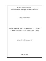Đảng bộ tỉnh Sơn La lãnh đạo xây dựng khối đại đoàn kết dân tộc (1991-2010) :  Luận án TS. Nhân văn khác: 62 22 03