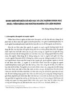 Ranh giới mở giữa xã hội học và các ngành khoa học khác: Tiềm năng cho những nghiên cứu liên ngành
