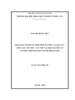 Khảo sát, đánh giá tình hình tổ chức và quản lý công tác văn thư - lưu trữ tại một số công ty cổ phần trên địa bàn thành phố Hà Nộ : Luận văn ThS. Thông tin học : 60 32 24
