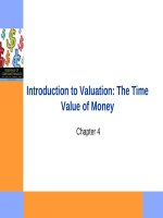 Lecture Essentials of corporate finance - Chapter 4: Introduction to valuation: the time value of money