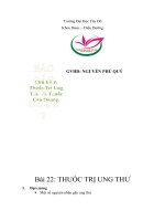 HÓA DƯỢC 2 THUỐC TRỊ UNG THƯ