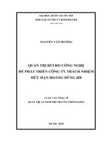 Quản trị rủi ro công nghệ để phát triển Công ty Trách nhiệm hữu hạn Hoàng Dũng HB