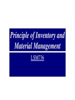 Lecture Principle of inventory and material management - Lecture 1: Course Introduction