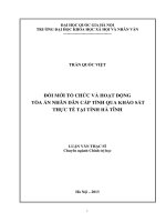 Đổi mới tổ chức và hoạt động Tòa án nhân dân cấp tỉnh qua khảo sát thực tế tại Hà Tĩnh