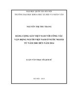 Đảng Cộng sản Việt Nam với công tác vận động người Việt Nam ở nước ngoài từ năm 2001 đến năm 2014