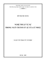 Nghệ thuật tự sự trong Ngân thành cố sự" của Lý Nhuệ : Luận văn ThS. Văn học: 60 22 30"