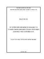 Tư tưởng Hồ Chí Minh về giáo dục và ý nghĩa trong đổi mới căn bản toàn diện giáo dục Việt Nam hiện nay