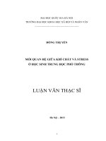 Mối quan hệ giữa khí chất và stress ở học sinh trung học phổ thông : Luận văn ThS. Tâm lý học: 60 31 80