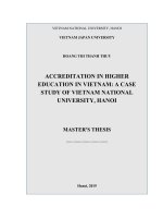 Accreditation in higher education in Vietnam: A case study of Vietnam National University, Hanoi