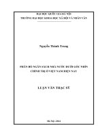 Phân bổ ngân sách nhà nước dưới góc nhìn chính trị ở Việt Nam hiện nay : Luận văn ThS. Chính trị học : 60 31 02 01