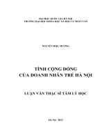 Tính cộng đồng của doanh nhân trẻ Hà Nội : Luận văn ThS. Tâm lý học: 60 31 80