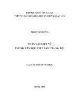 Nhân vật liệt nữ trong văn học Việt Nam trung đại: Luận án TS. Văn học: 62 22 34 01