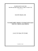 Văn hóa biển trong văn học dân gian truyền thống Hải Phòng : Luận văn ThS. Văn học: 60 22 36