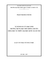 Tự đánh giá của học sinh Trường Trung học Phổ thông chuyên Khoa học Tự nhiên - Đại học Quốc gia Hà Nội: Luận văn ThS. Tâm lý học: 603104