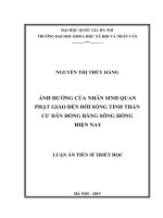 Ảnh hưởng của nhân sinh quan phật giáo đến đời sống tinh thần cư dân đồng bằng Sông Hồng hiện nay : Luận án TS. Triết học: 62 22 80 05