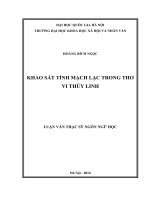 Khảo sát tính mạch lạc trong thơ Vi Thùy Linh : Luận văn ThS. Ngôn ngữ học : 60 22 01