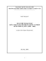 Quan hệ ngoại giao giữa Việt Nam với Trung Quốc và Pháp dưới thời Tự Đức (1848-1883) : Luận văn ThS. Lịch sử: 60 22 54