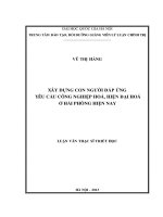 Xây dựng con người đáp ứng yêu cầu công nghiệp hóa, hiện đại hoá ở Hải Phòng hiện nay