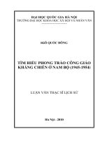 Tìm hiểu phong trào Công giáo kháng chiến ở Nam Bộ (1945-1954) : Luận văn ThS. Lịch sử: 60 22 54
