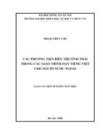 Các phương tiện biểu thị tình thái trong các giáo trình dạy tiếng Việt cho người nước ngoài :  Luận án TS. Ngôn ngữ và văn hoá nước ngoài: 622202