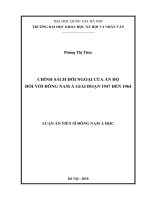 Chính sách đối ngoại của Ấn Độ đối với Đông Nam Á giai đoạn 1947 đến 1964 :  Luận án TS. Khu vực học và văn hoá học: 623106